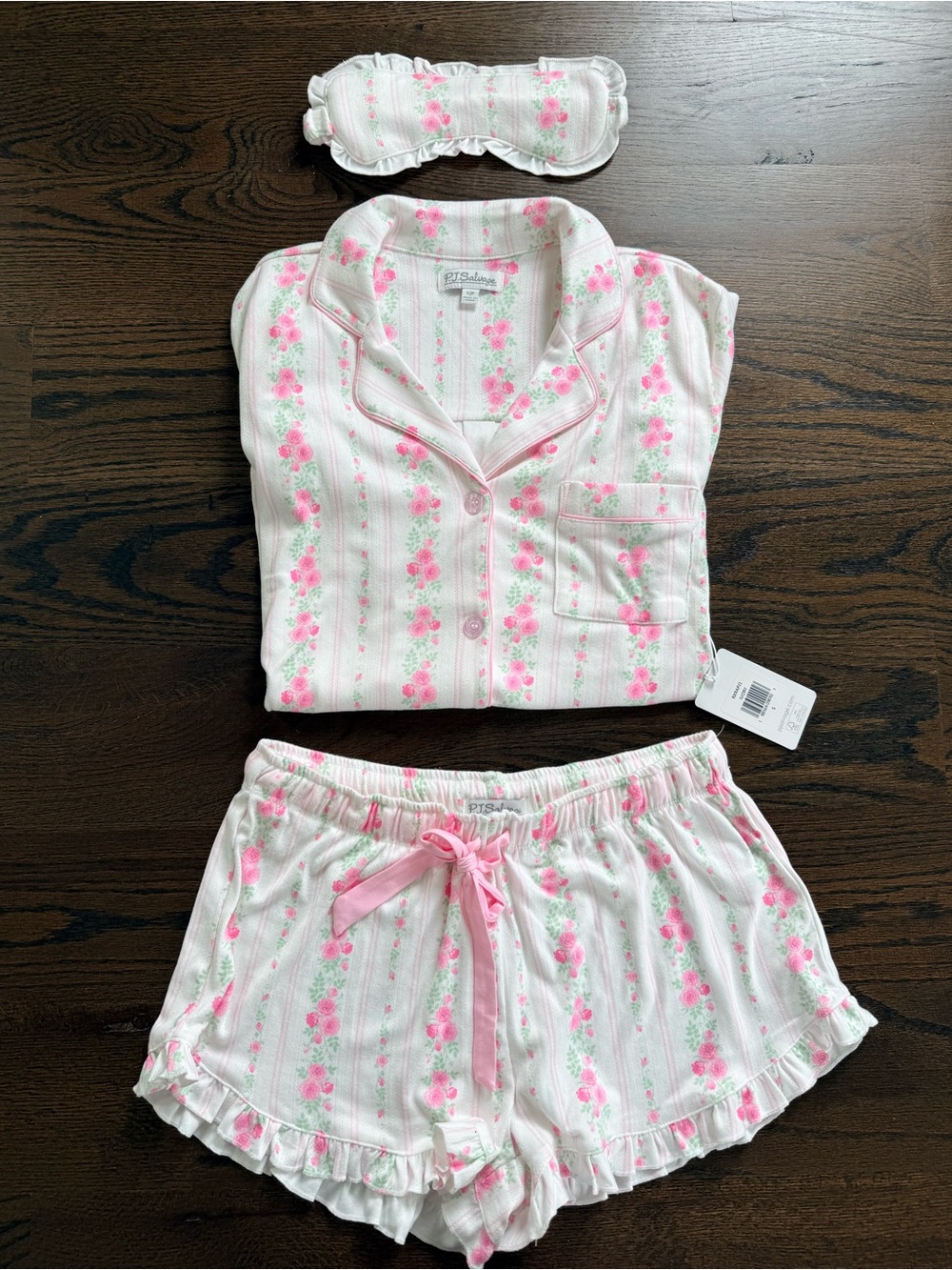 NWT PJ Salvage Roses are Pink Petal Dream Pointelle 3 piece PJ set